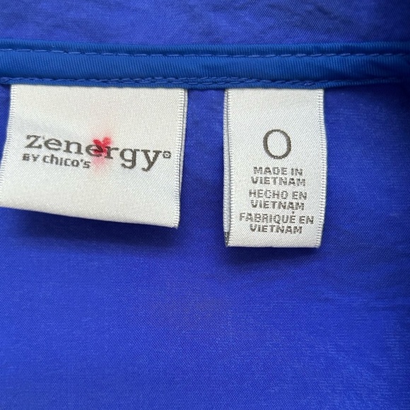 Zenergy by Chico’s Vibrant Blue Zip-Up Spring Jacket Chico’s size 0 - Picture 3 of 8